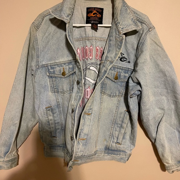 Orange County Choppers Men’s Medium M Denim Jean Jacket Vintage OCC New York - Picture 4 of 6